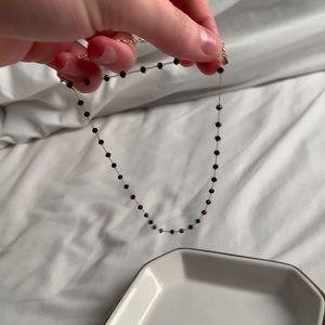 Black Beads with gold chain choker